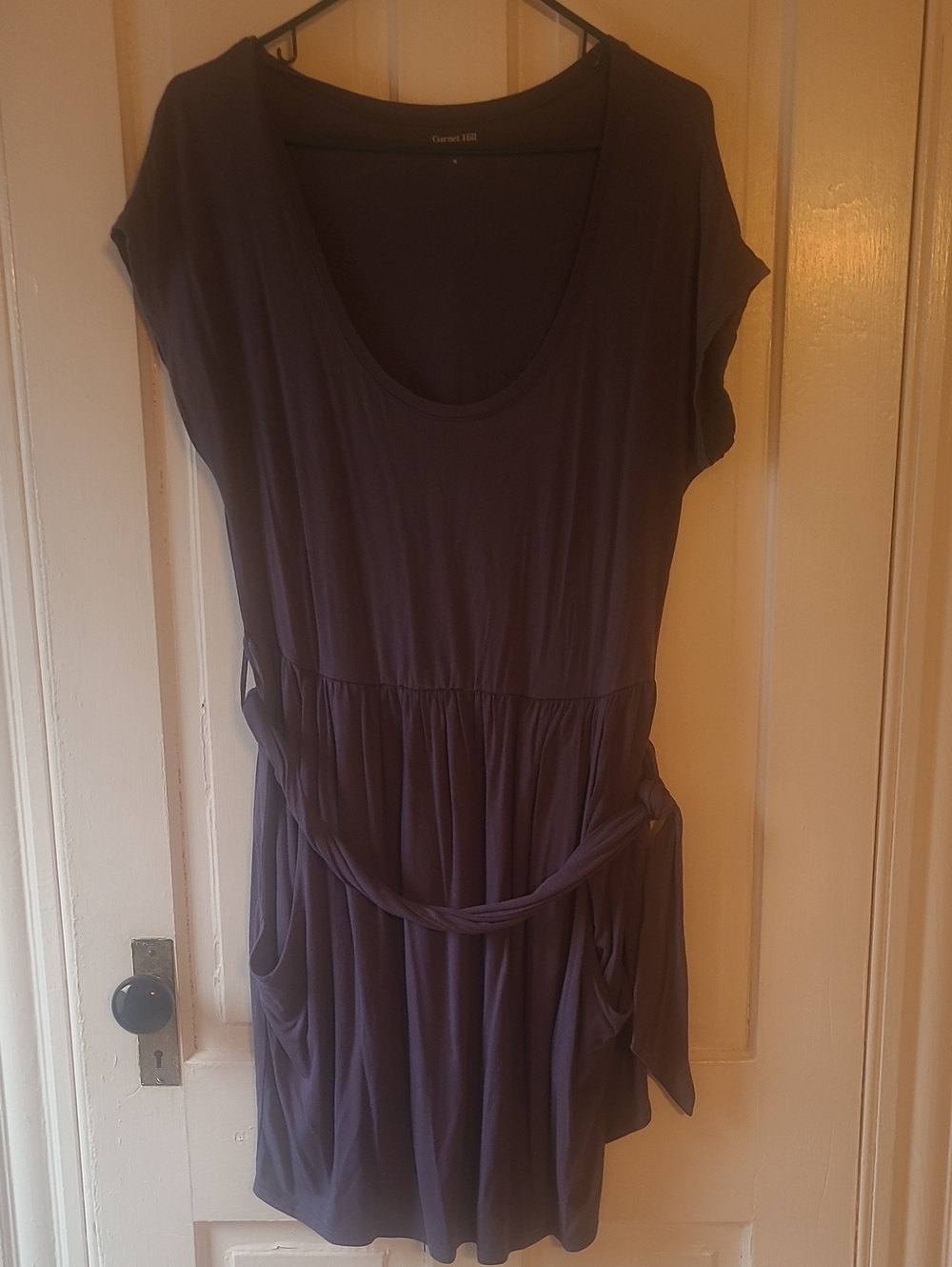 Garnet Hill Purple Scoop-Neck Tunic Dress